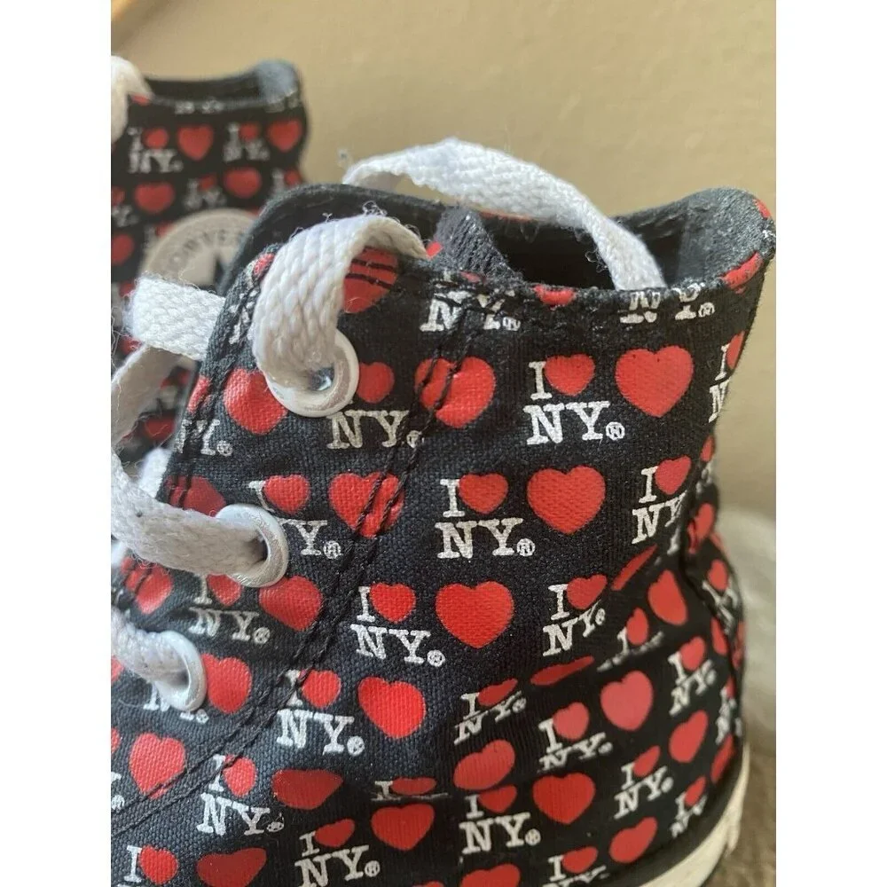 Converse All Star CTAS High Top I Love NY Black Kids Size 12 Sneakers
